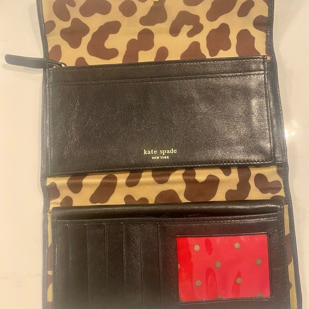 kate spade Beige and Brown Leopard Print Continental Wallet - Picture 7 of 7